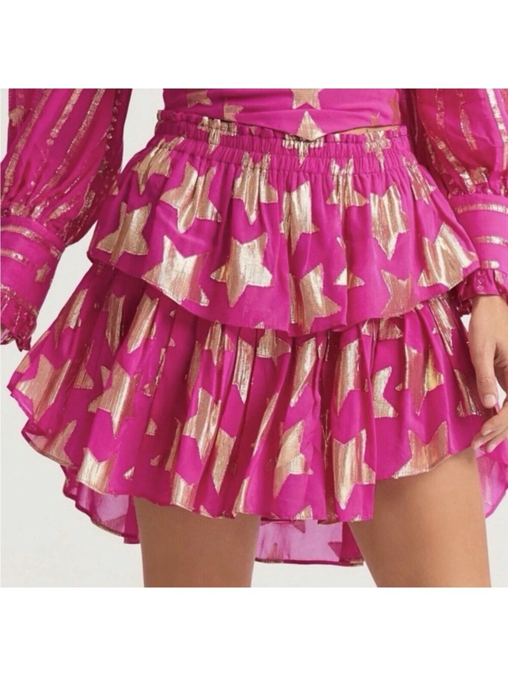LoveShackFancy Skirt Star Print Mini Skirt